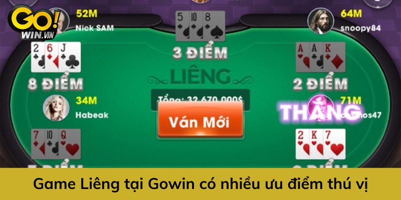 Liêng Gowin có lối chơi đơn giản, chơi nhanh, thưởng khủng